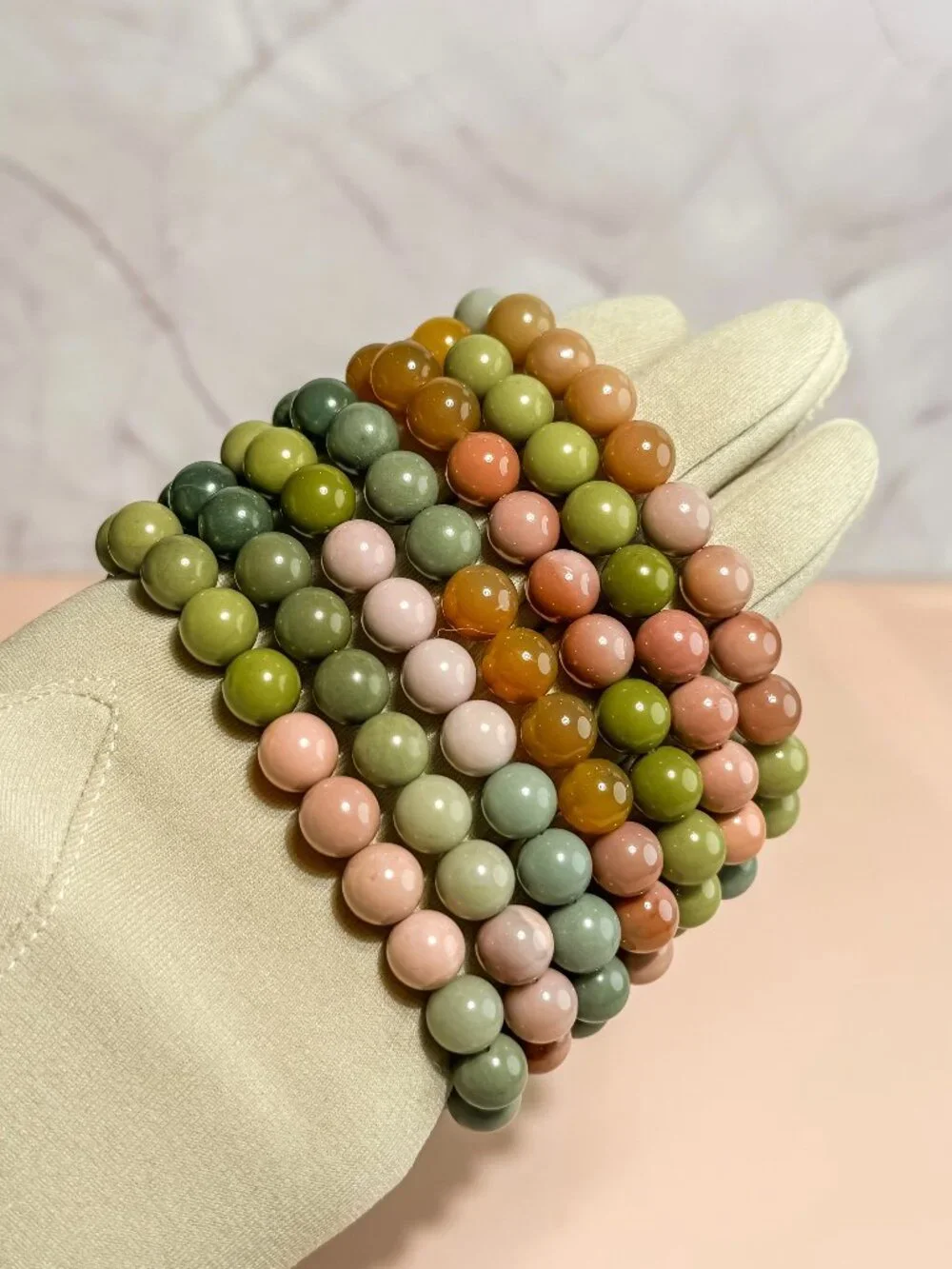 Alashan Agate Beaded Bracelet (Bead size: 8mm-12mm)